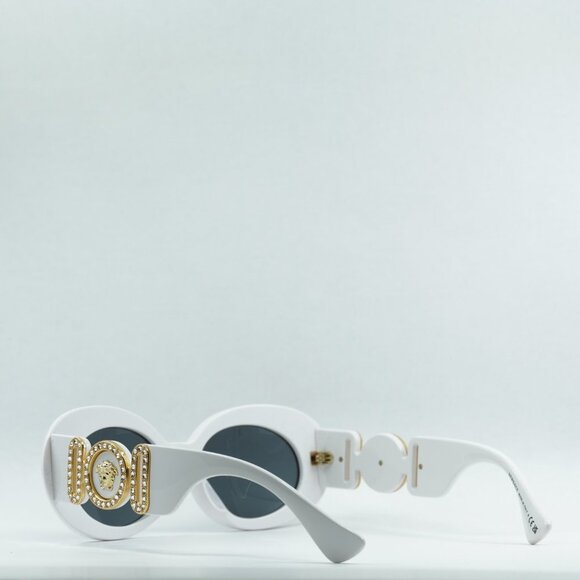 Versace White Oval Sunglasses with Gold Medusa Accent main image 5